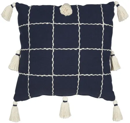 Plaid Throw Pillow in Navy by Nourison