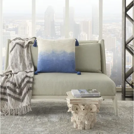 Mina Victory 22" Ombre Tassels Blue Throw Pillow in Blue by Nourison