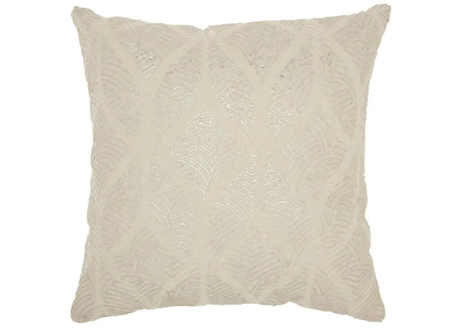 Mina Victory Feathers Throw Pillow in Ivory/Silver by Nourison