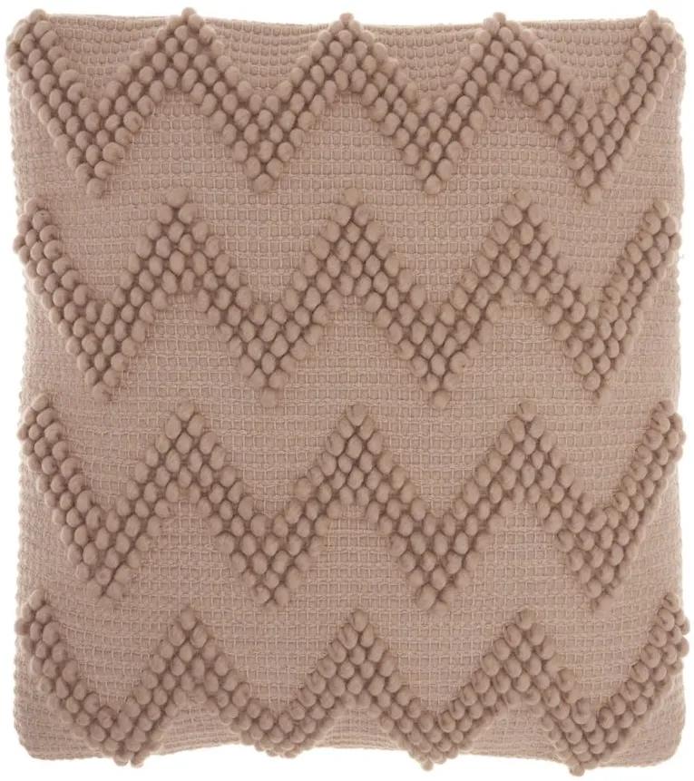 Mina Victory 20" Square Chevron Throw Pillow in Blush by Nourison