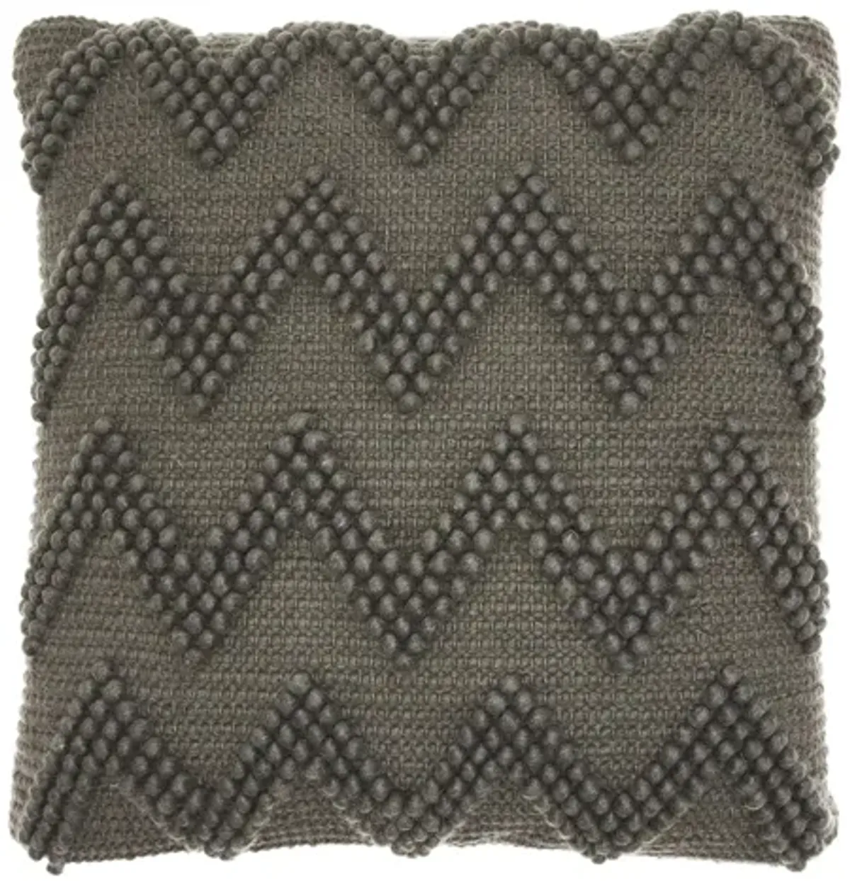 Mina Victory 20" Square Chevron Throw Pillow in Charcoal by Nourison