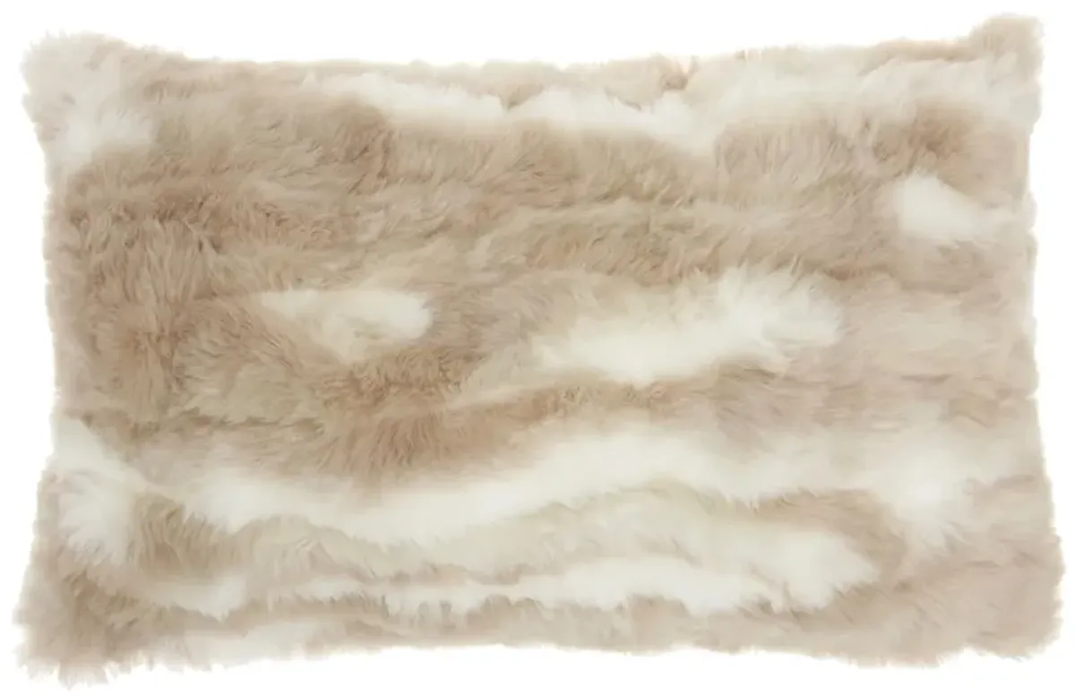 Fur Throw Pillow in Beige by Nourison