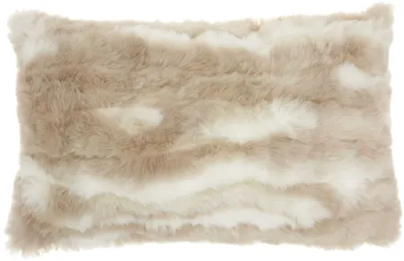 Fur Throw Pillow in Beige by Nourison