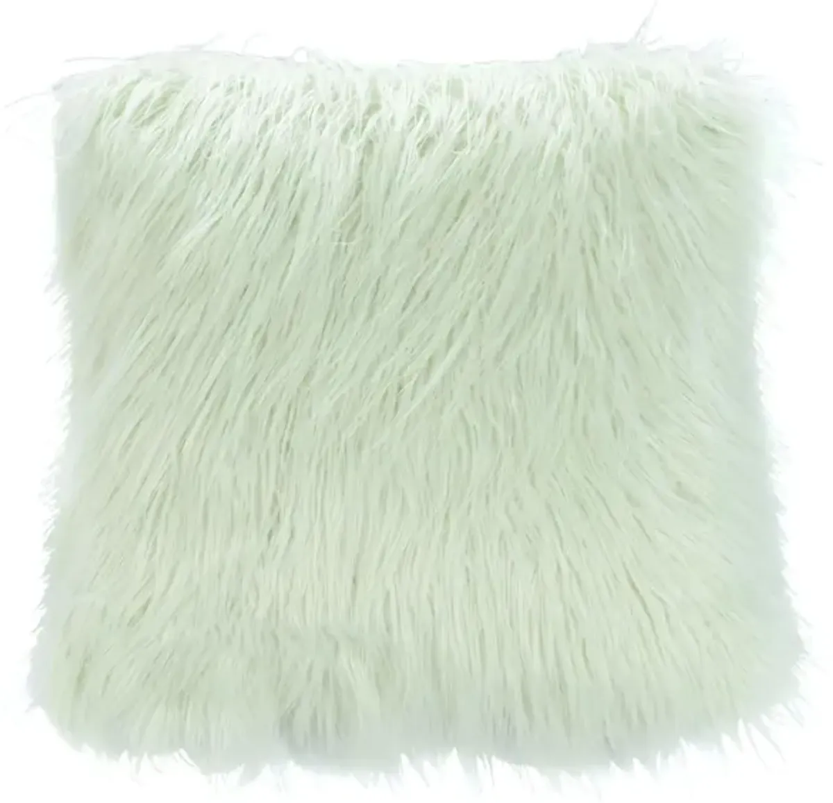 Caelie Faux Fur Pillow in Mint by Safavieh