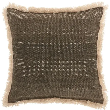Mina Victory Stonewash Gray Throw Pillow in Charcoal by Nourison