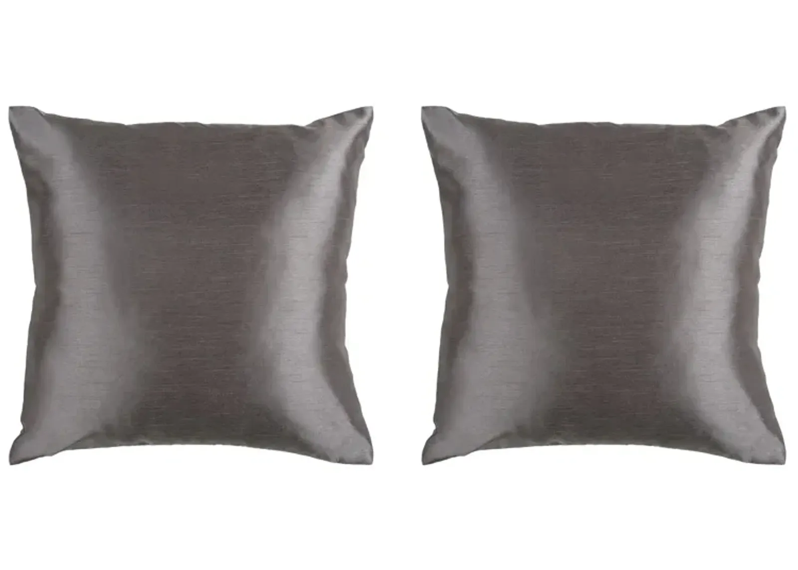 Solid Luxe 18" Down Throw Pillow Set - 2 Pc. in Charcoal by Surya