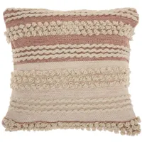 Mina Victory Texture Stripes Throw Pillow in Blush by Nourison