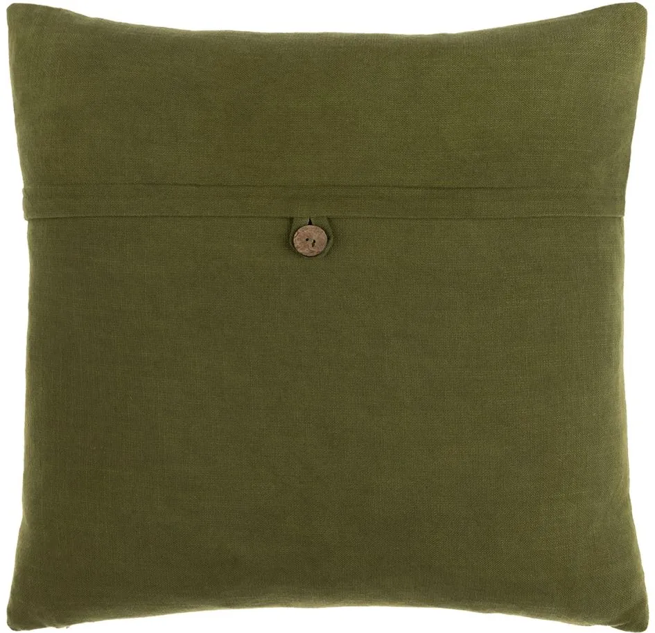 Penelope Down Fill Pillow in Dark Green, Dark Brown by Surya