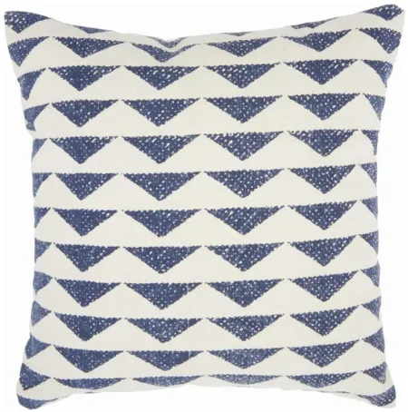Nourison Printed Triangles Throw Pillow in Navy by Nourison