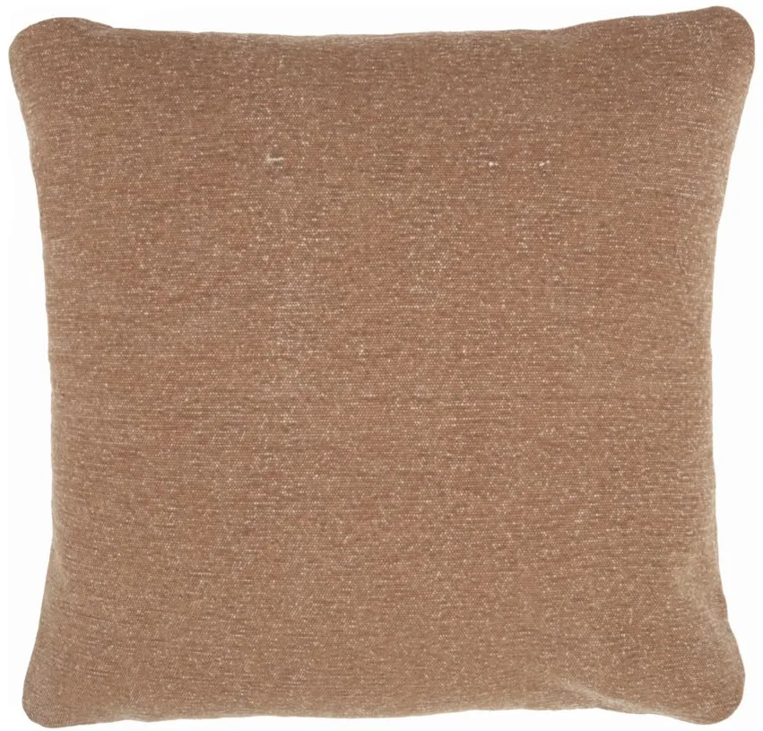Nourison Stonewash Solid Clay Throw Pillow in Clay by Nourison