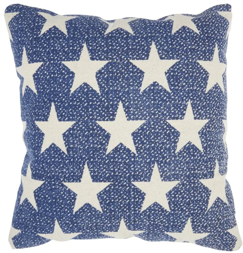 Mina Victory Printed Stars Throw Pillow in Navy by Nourison