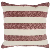 Mina Victory Printed Stripes Throw Pillow in Red by Nourison