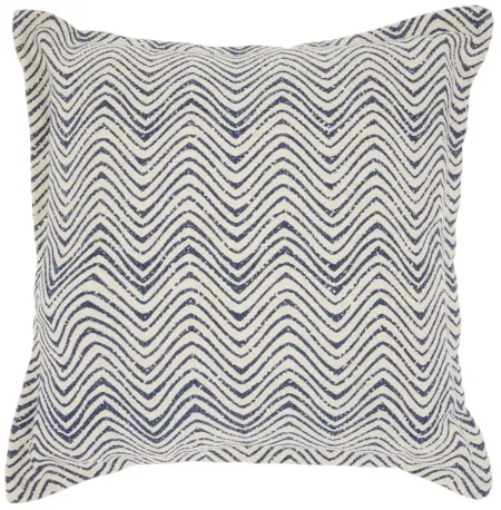 Nourison Printed Waves Throw Pillow in Indigo by Nourison