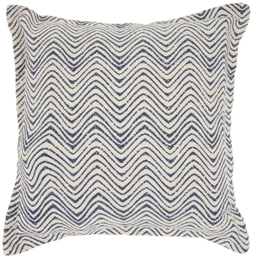 Nourison Printed Waves Throw Pillow in Indigo by Nourison