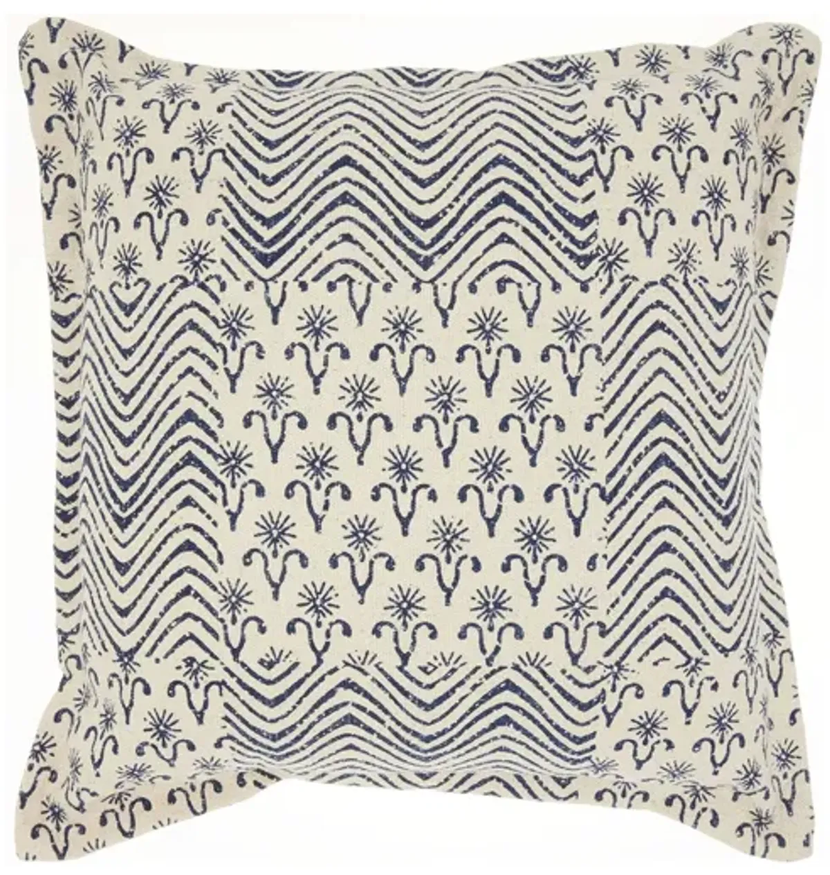 Nourison Printed Flower Patch Throw Pillow in Indigo by Nourison