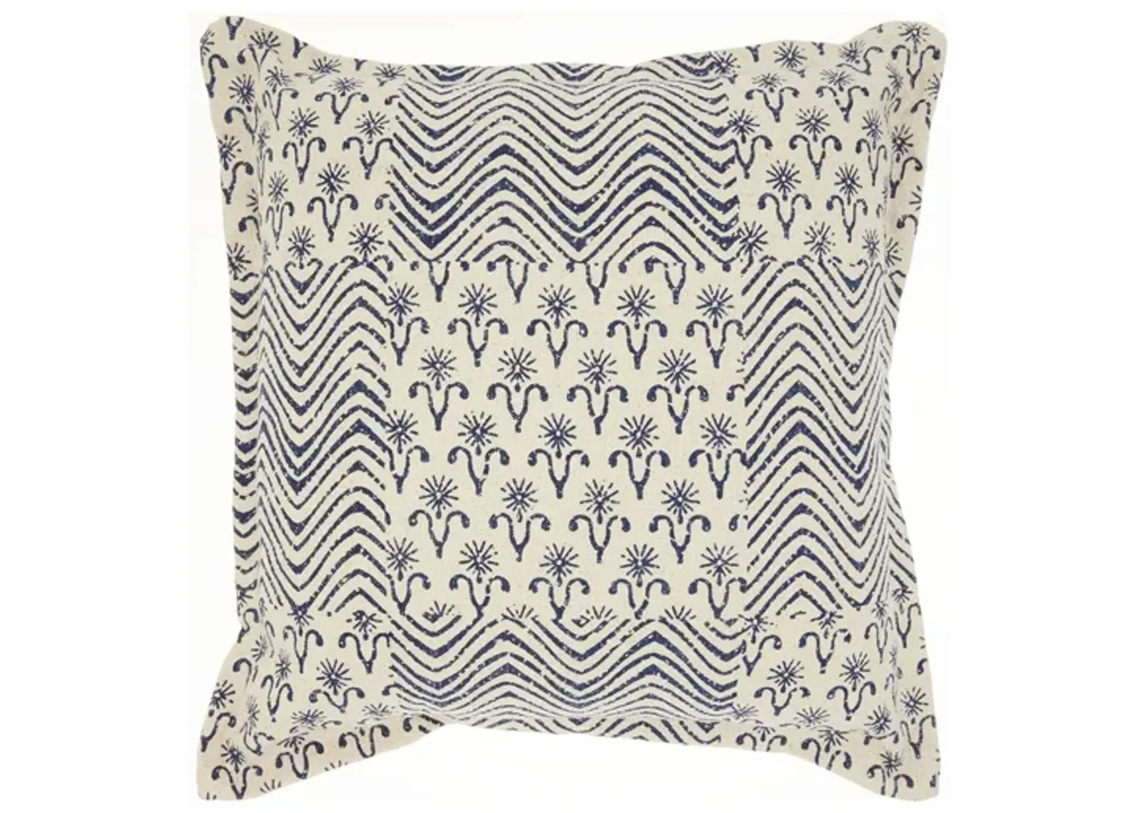 Nourison Printed Flower Patch Throw Pillow in Indigo by Nourison