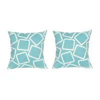 Liora Manne Visions I Squares Pillow Set - 2 Pc. in Aqua by Trans-Ocean Import Co Inc