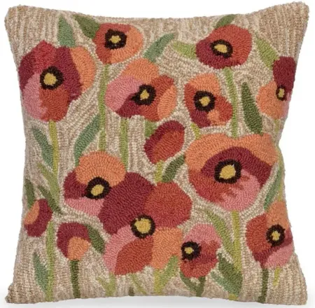 Liora Manne Frontporch Poppies Pillow in Natural by Trans-Ocean Import Co Inc