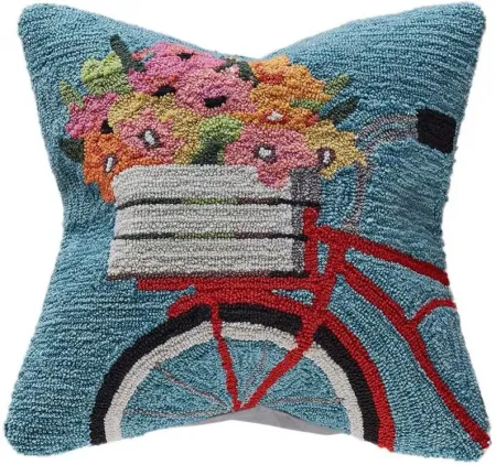 Liora Manne Frontporch Bike Ride Pillow in Blue by Trans-Ocean Import Co Inc