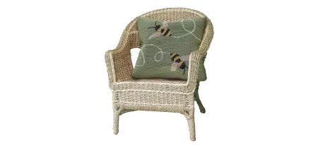 Liora Manne Frontporch Buzzy Bees Pillow in Green by Trans-Ocean Import Co Inc