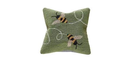 Liora Manne Frontporch Buzzy Bees Pillow in Green by Trans-Ocean Import Co Inc