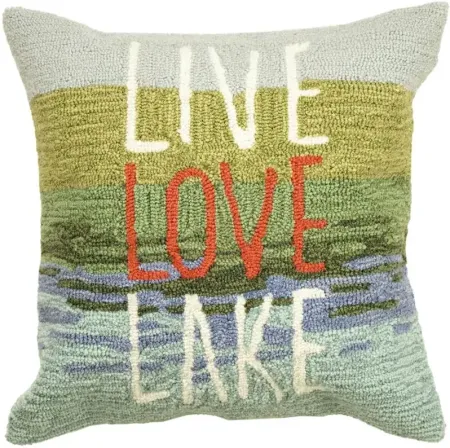 Liora Manne Frontporch Live Love Lake Pillow in Blue by Trans-Ocean Import Co Inc