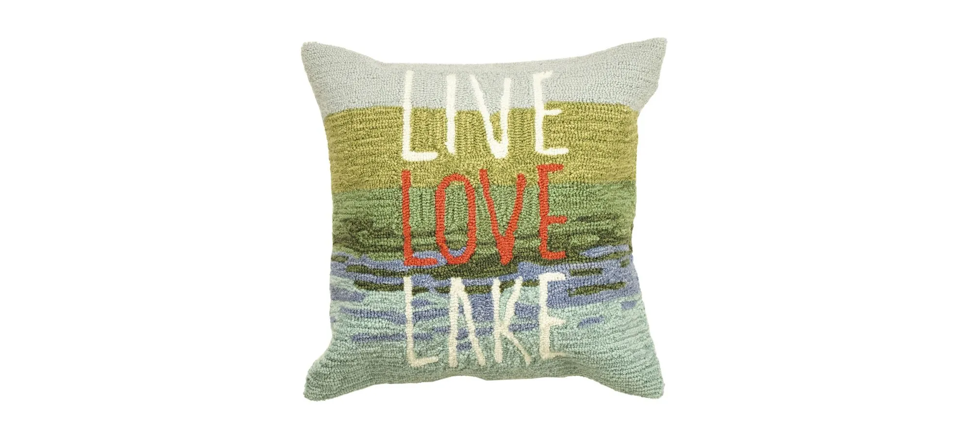 Liora Manne Frontporch Live Love Lake Pillow in Blue by Trans-Ocean Import Co Inc