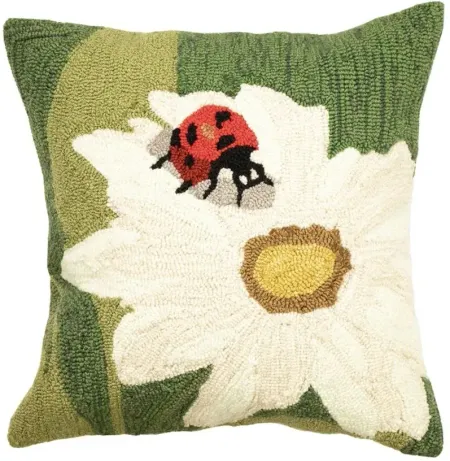 Liora Manne Frontporch Ladybug Pillow in Green by Trans-Ocean Import Co Inc