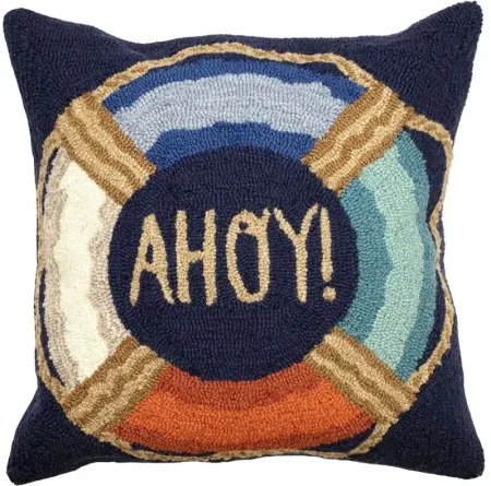 Liora Manne Frontporch Ahoy Pillow in Navy by Trans-Ocean Import Co Inc
