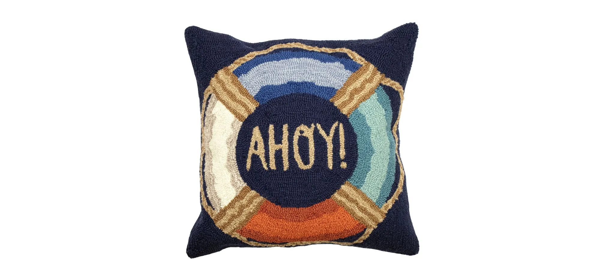 Liora Manne Frontporch Ahoy Pillow in Navy by Trans-Ocean Import Co Inc