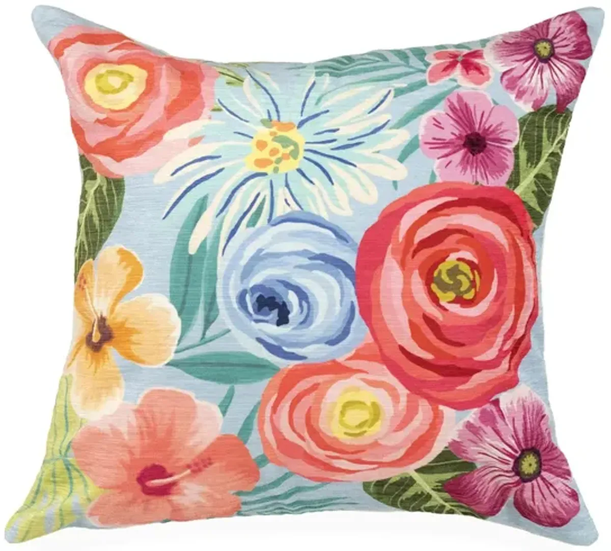 Liora Manne Illusions Flower Garden Pillow in Aqua by Trans-Ocean Import Co Inc