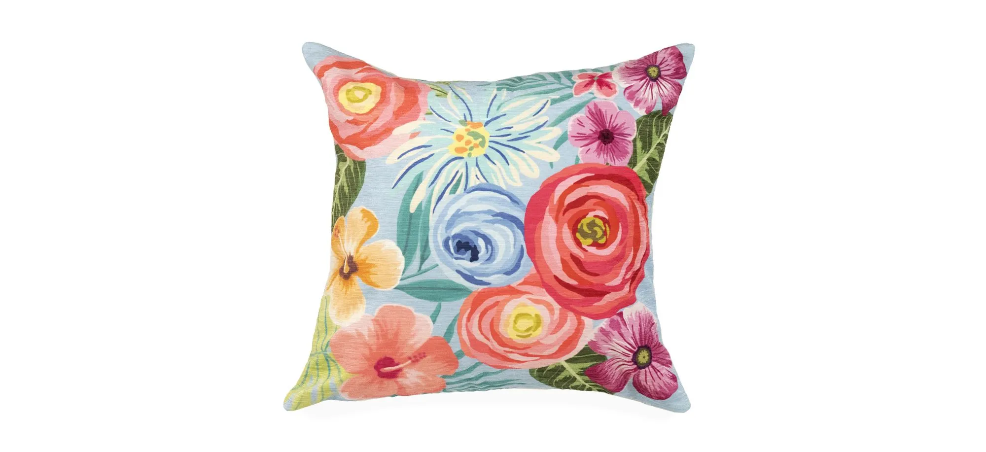 Liora Manne Illusions Flower Garden Pillow in Aqua by Trans-Ocean Import Co Inc