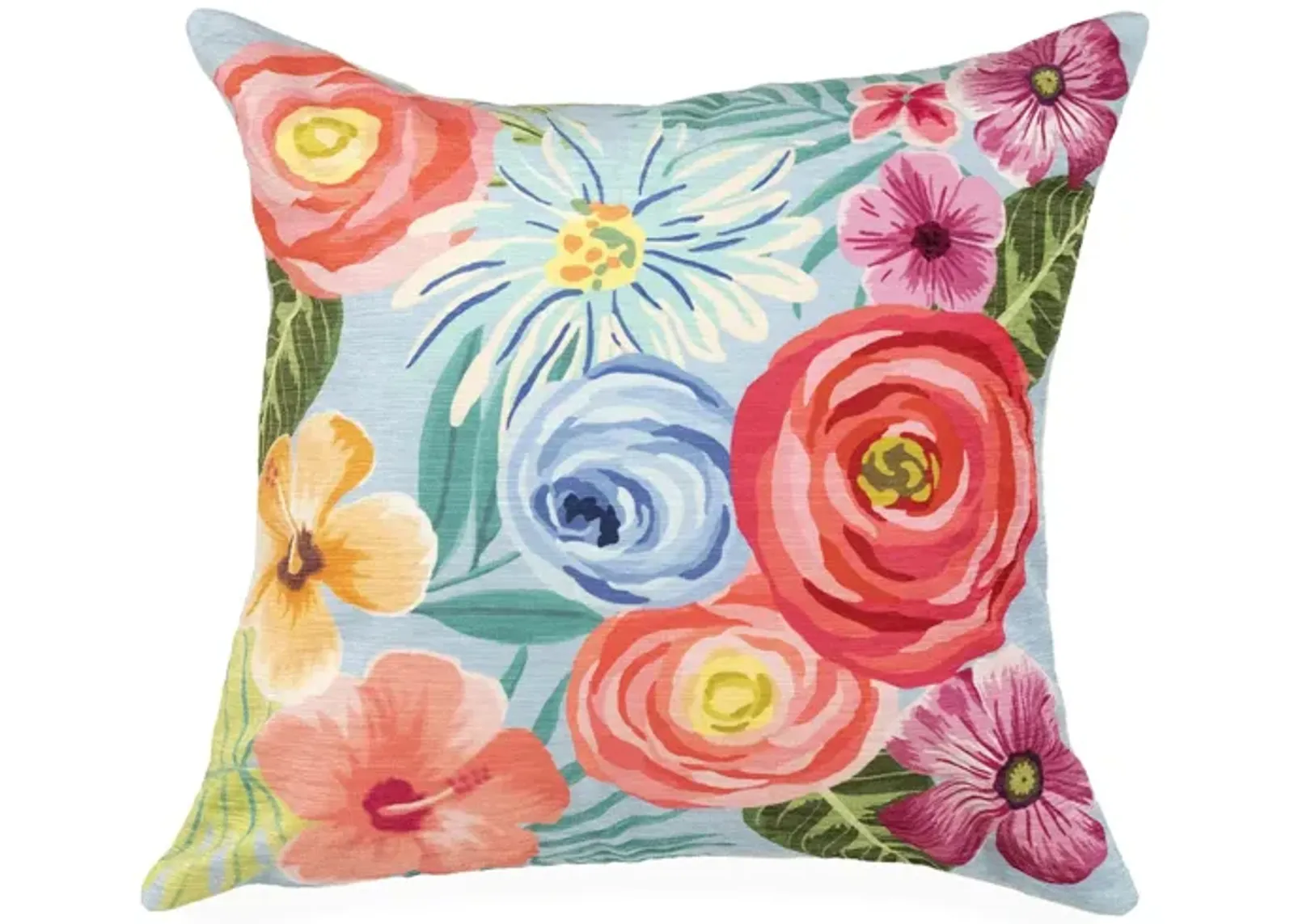 Liora Manne Illusions Flower Garden Pillow in Aqua by Trans-Ocean Import Co Inc