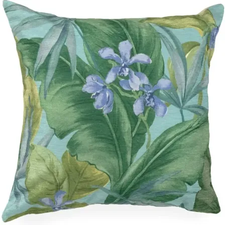 Liora Manne Illusions Tropical Leaf Pillow in Aqua by Trans-Ocean Import Co Inc