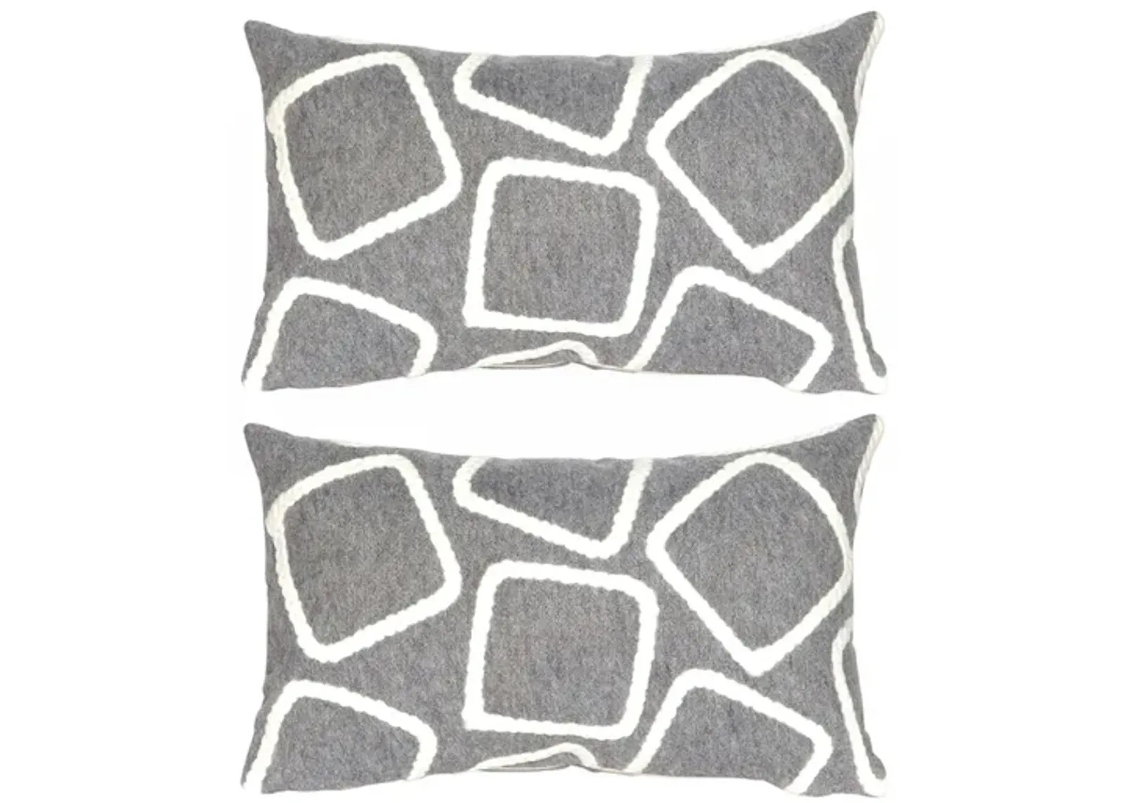 Liora Manne Visions I Squares Pillow Set - 2-pc. in Silver by Trans-Ocean Import Co Inc