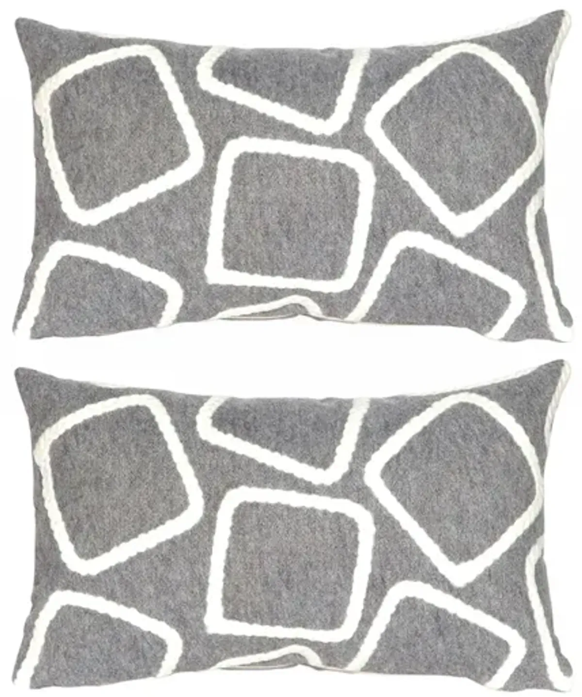 Liora Manne Visions I Squares Pillow Set - 2-pc. in Silver by Trans-Ocean Import Co Inc