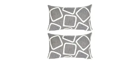 Liora Manne Visions I Squares Pillow Set - 2 Pc. in Silver by Trans-Ocean Import Co Inc