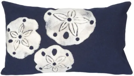 Liora Manne Visions I Sand Dollar Pillow in Navy by Trans-Ocean Import Co Inc