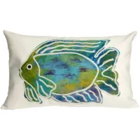 Liora Manne Visions II Batik Fish Pillow in Aqua by Trans-Ocean Import Co Inc