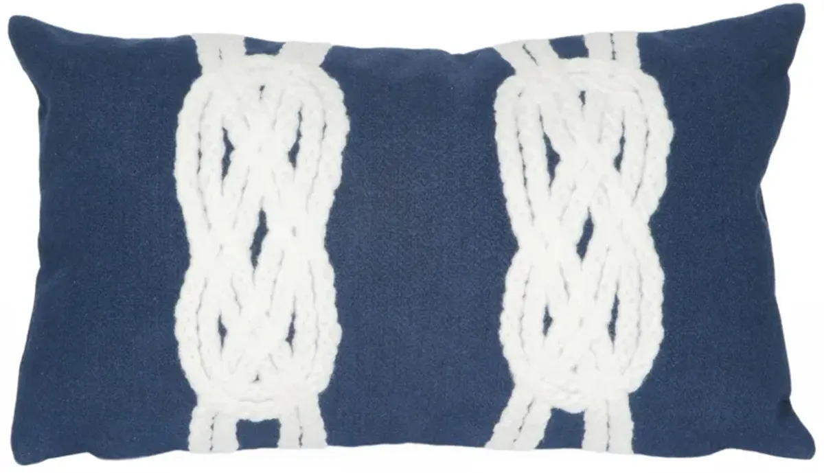 Liora Manne Visions II Double Knot Pillow in Navy by Trans-Ocean Import Co Inc