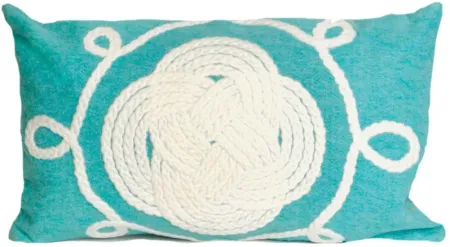 Liora Manne Visions II Ornamental Knot Pillow in Aqua by Trans-Ocean Import Co Inc