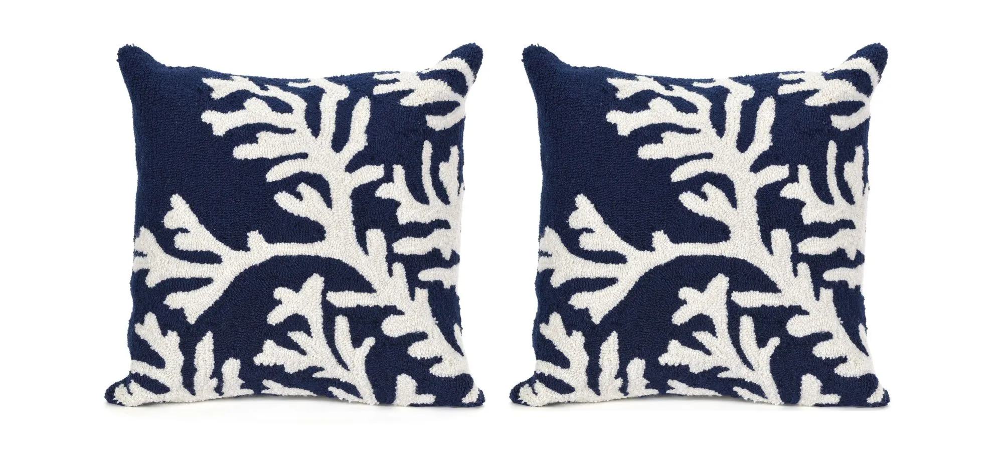 Liora Manne Frontporch Coral Pillow Set - 2 Pc. in Navy by Trans-Ocean Import Co Inc