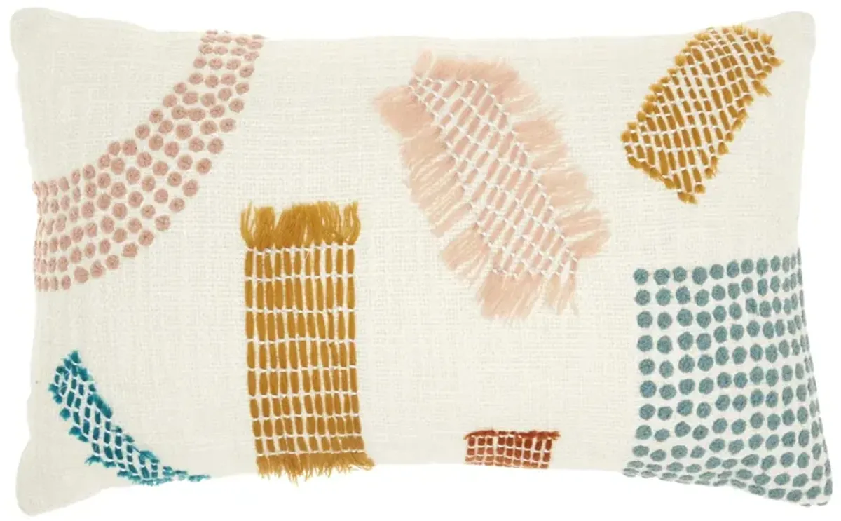 Mina Victory Woven Patches Throw Pillow