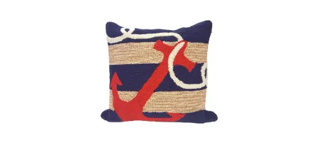 Liora Manne Frontporch Anchor Pillow in Navy by Trans-Ocean Import Co Inc