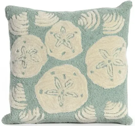 Liora Manne Frontporch Shell Toss Pillow in Aqua by Trans-Ocean Import Co Inc