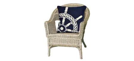 Liora Manne Frontporch Ship Wheel Pillow in Navy by Trans-Ocean Import Co Inc