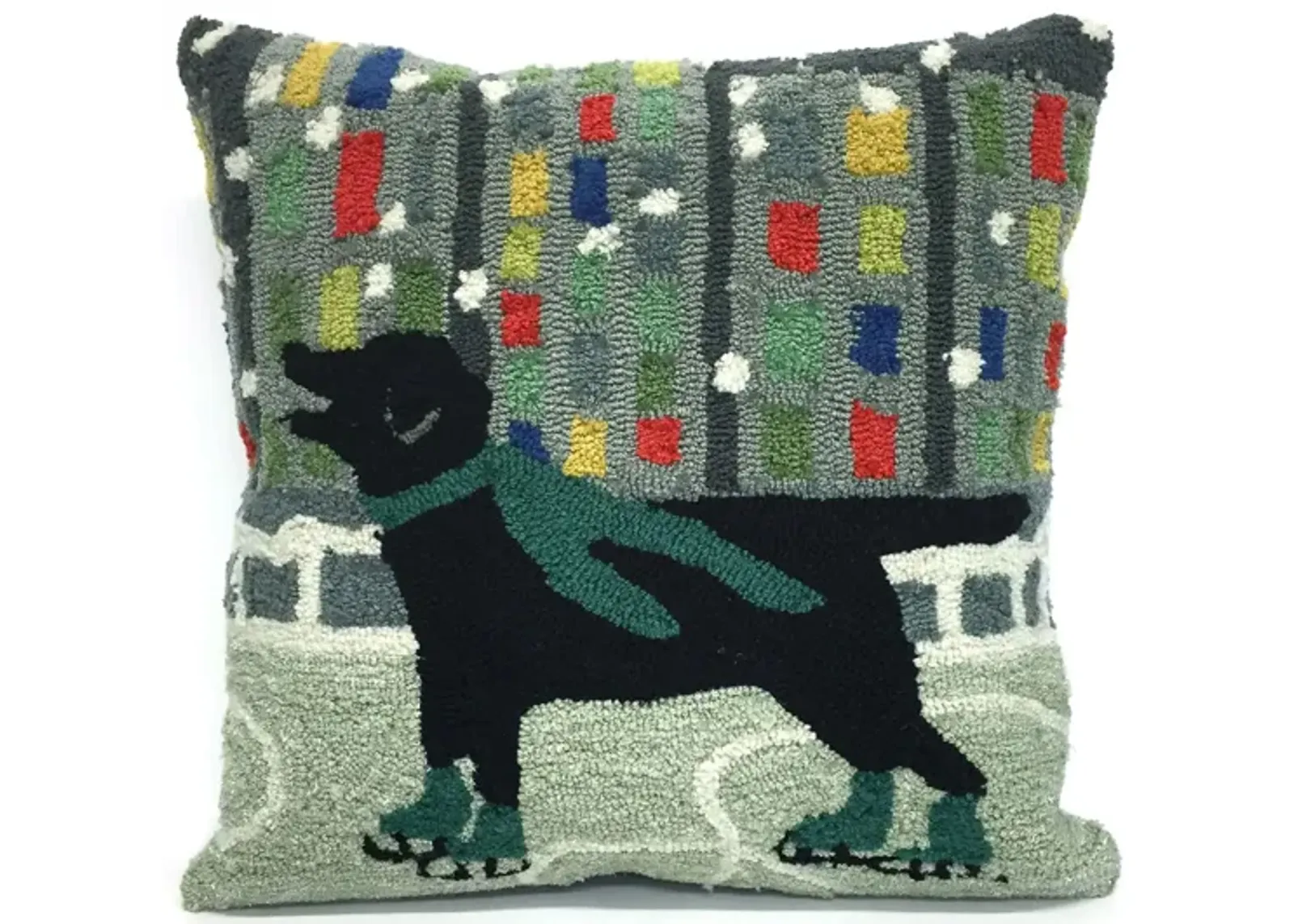 Liora Manne Frontporch Holiday Ice Dog Pillow in Green by Trans-Ocean Import Co Inc