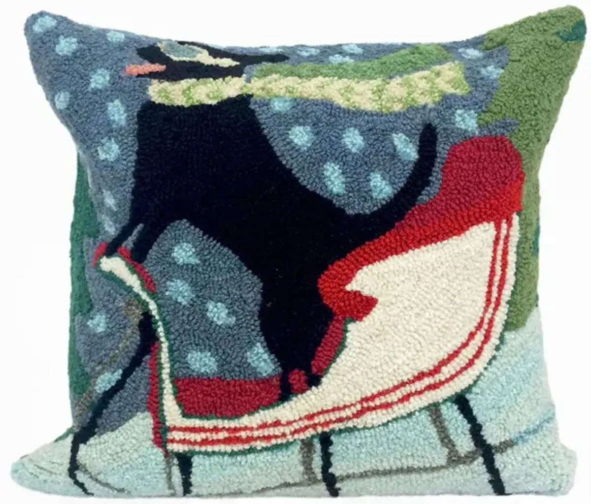 Liora Manne Frontporch Sledding Dog Pillow in Multi by Trans-Ocean Import Co Inc