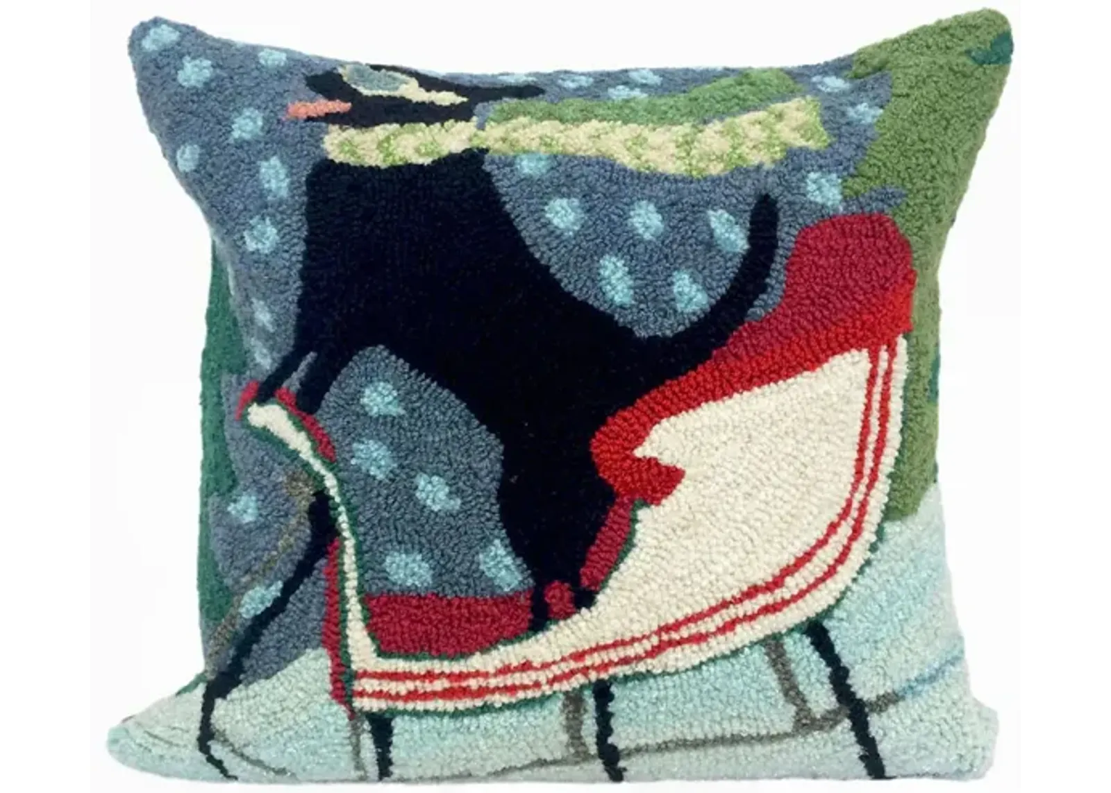 Liora Manne Frontporch Sledding Dog Pillow in Multi by Trans-Ocean Import Co Inc