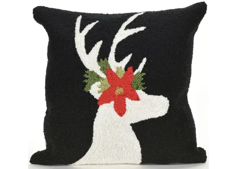 Liora Manne Frontporch Reindeer Pillow in Black by Trans-Ocean Import Co Inc